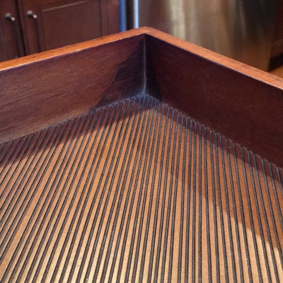 Oversized Crate & Barrel carved square tray - Picture 7 of 9